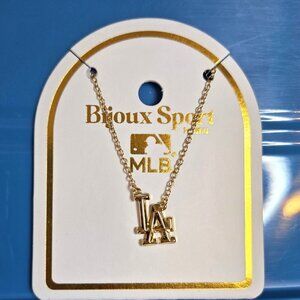 Bijoux Sport MLB LA Dodgers Logo Necklace Gold Tone
